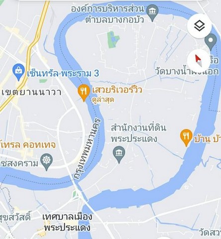 ขายที่ดินติดแม่น้ำเจ้าพระยา 6ไร่ 3งาน ถนนพระราม3