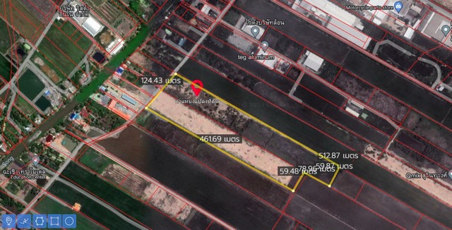 ขายที่ดิน ขายที่ดิน37ไร่ห่างถนนสุวินทวงศ์5กิโลใกล้ตลาดสดปองพล