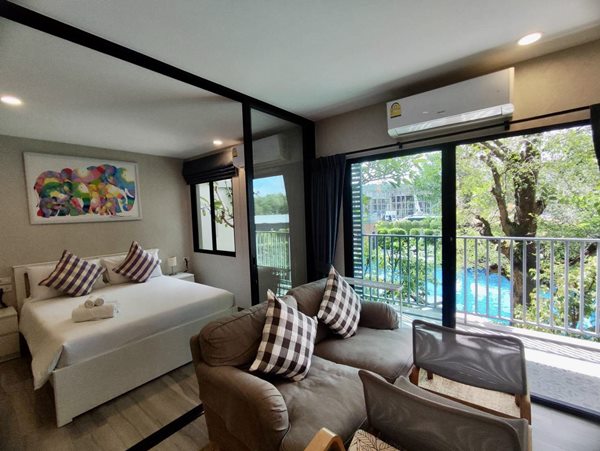 ขายคอนโดมิเนียม ขายด่วนคอนโด The Title Residencies Naiyang-Phuket 1 ห้องนอน ขนาด 35.45 ตรม. ชั้น 2 วิวสระว่ายน้ำ ตกแ