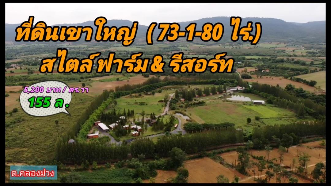 #ขายที่ดินใกล้ Tayama (วิวเขายายเที่ยง) 73-1-80 ไร่. ต.คลองม่วง อ.ปากช่อง จนม