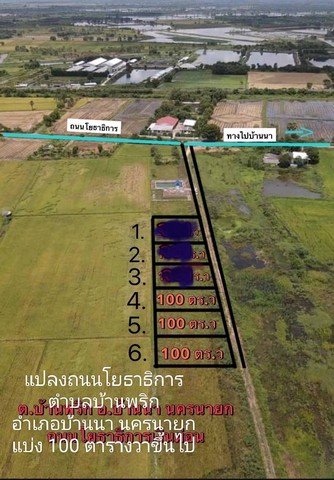 ที่ดินถนนโยธาธิการ บ้านพริก บ้านนา ราคาถูก ทำเลดี