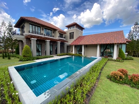 SaleHouse Khao Yai Luxury House, 1700 sqm. with Swimming Pool, Fully Furnished, Ready to move in, Bella Del Monte village, close to the forest area