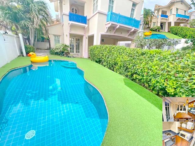 เช่าบ้าน หาดจอมเทียน 500 ม. 130ตรว.Pool Villa Pattay เฟอร์ครบ 250ตรม.3อน 