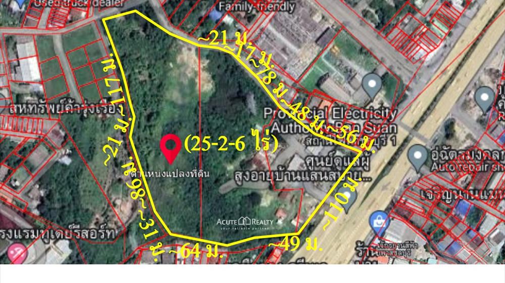 ขายที่ดิน ขายที่ดินเปล่าติดถนนเลี่ยงเมืองชลบุรี ใกล้สนามบอลชลบุรี