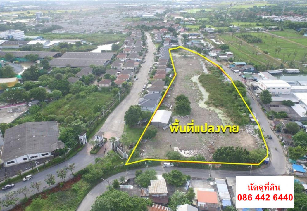 SaleLand Land for sale near Road 345, near Bang Khu Wat intersection, Pathum Thani, width next to Plai Bua Phatthana Road, 150 m. ID-13490