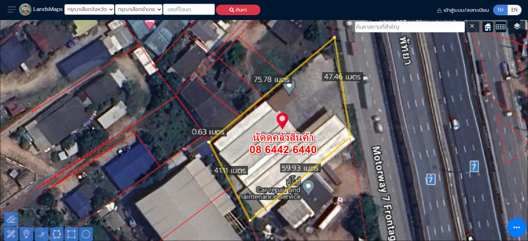 RentWarehouse 13468 Warehouse for rent with office, Sriracha, next to the motorway parallel road, inbound, Bangkok, 700 sq m, 2800 sq m., 1 rai 3 ngan.