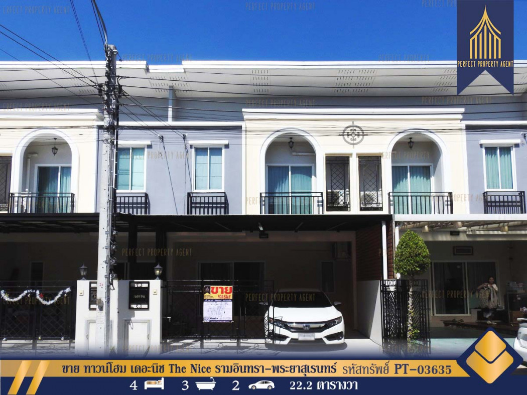 SaleHouse Townhome for sale, The Nice, The Nice Ramintra-Phraya Suren, 177 sq m., 22.2 sq m.