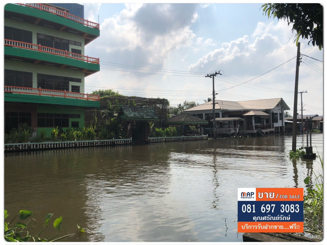 SaleLand Land for sale, waterfront land with a large house, prime location, good potential in the city, Bang Yai - 4 rai 3 ngan 18.9 sq m.