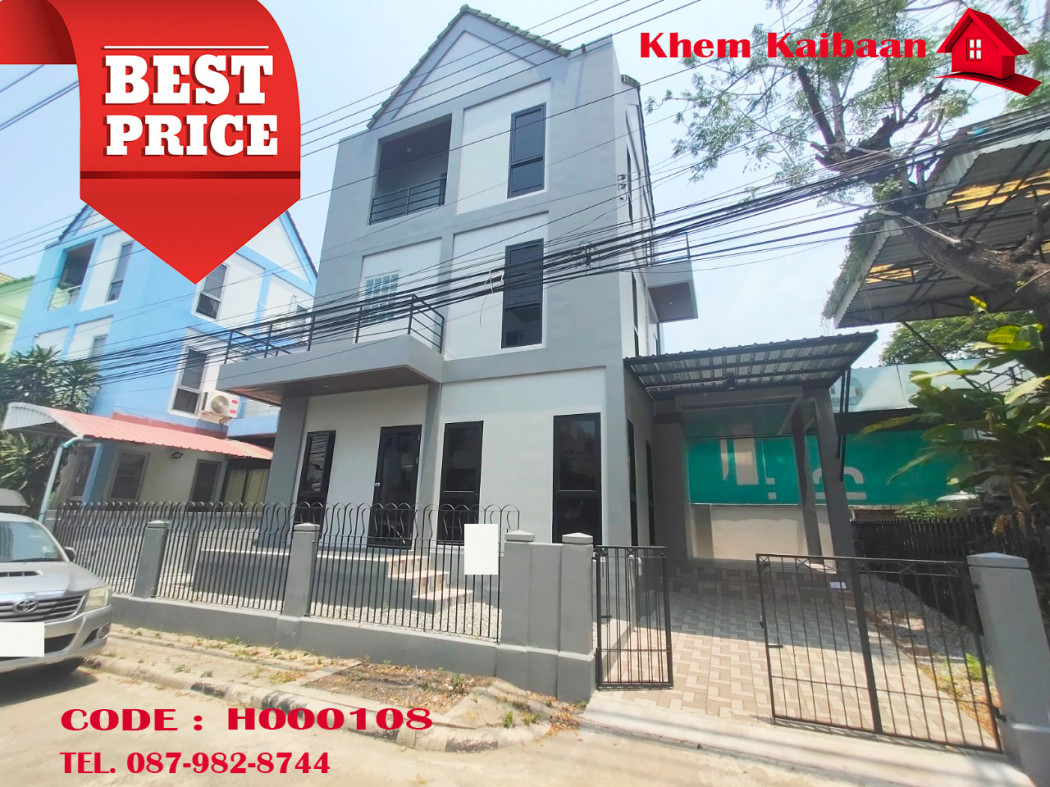 SaleHouse Baan Saeng Arun for sale, Suan Luang, Prawet, 3-story twin house, completely renovated, 120 sq m., 35 sq m.