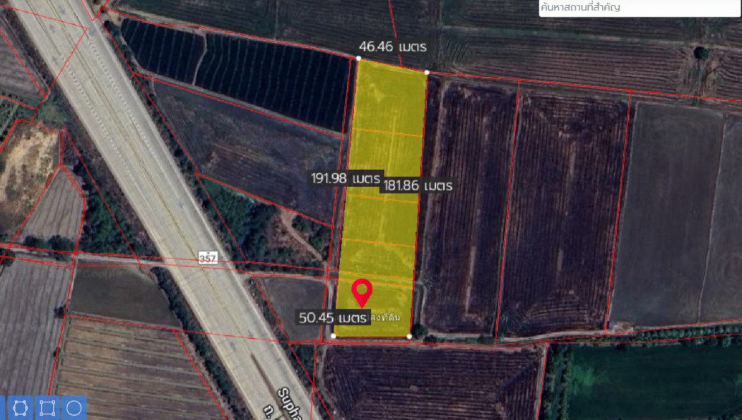SaleLand (HL)L84735 - Empty land next to Suphanburi Ring Road, Line 357, Wang Yang Subdistrict, Si Prachan District. Near the Administrative Court, Suphanburi Province, only 2 km.