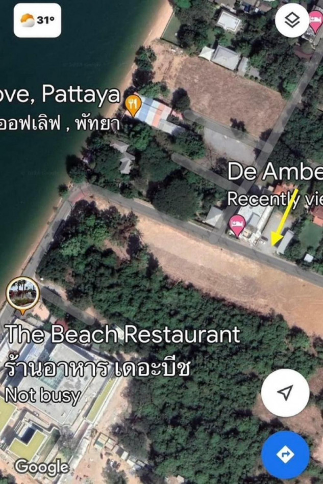 SaleLand Land for sale next to the sea, Na Jomtien, Pattaya, only 60 meters, can build an 8-story building ID-13721