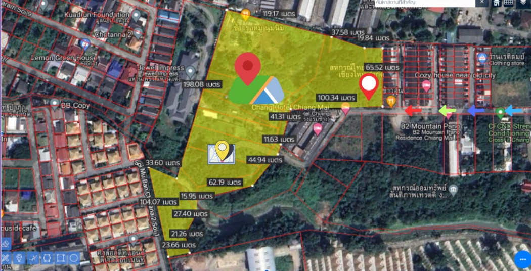 SaleLand Best Offer Chet Yot land, Chang Phueak, near Nimman, Mueang Chiang Mai District. The largest plot Closest to the city remain in Chiang Mai