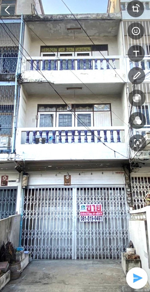 SaleOffice Commercial building for sale, near the market, community area, commercial building, Pracha Songkhro 16, 168 sq m., 14 sq m, suitable for a room.