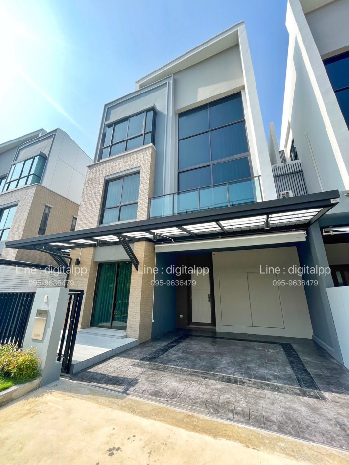 RentHouse For rent, semi-detached house, 3 bedrooms, fully furnished, Phatthanakan 20, 220 sq m., 37.5 sq m, near Bangkok Prep (Inter)
