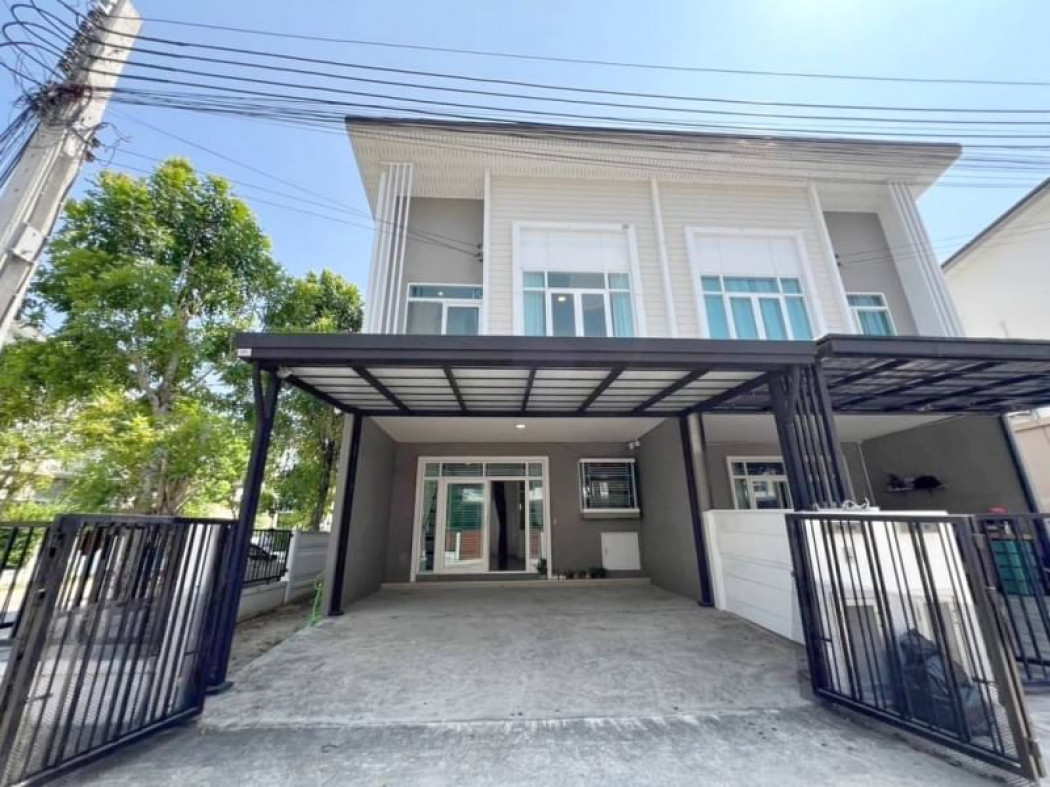 SaleHouse Twin house for sale, many bedrooms, complete additions, Q District Casa City King Kaew-Suvarnabhumi, 120 sq m., 29 sq m, corner house.