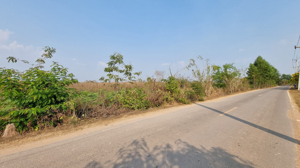 SaleLand Land for sale in Bang Boriboon, 8 rai, width next to paved road 100 meters,