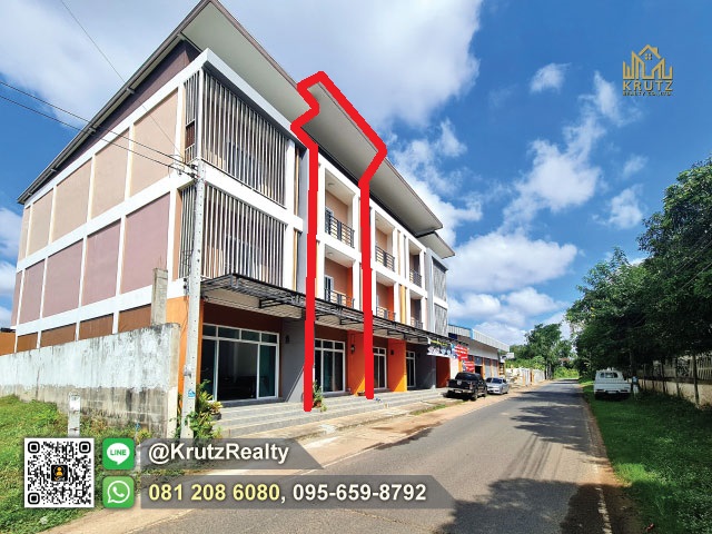3-story commercial building for sale, 18.8 Sqw, Nok Mueang, Surin