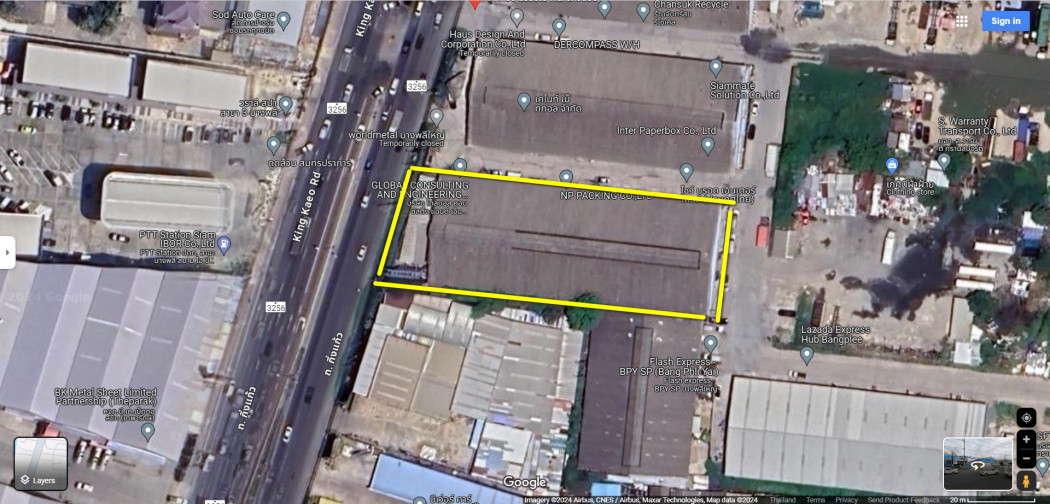 เช่าโกดัง-คลังสินค้า ให้เช่า โกดัง 14204 Warehouse ติดถนนกิ่งแก้ว 700 ตรม + ออฟฟิศ 100 ตรม กว้าง 30 ม ลึก 25 เมตร