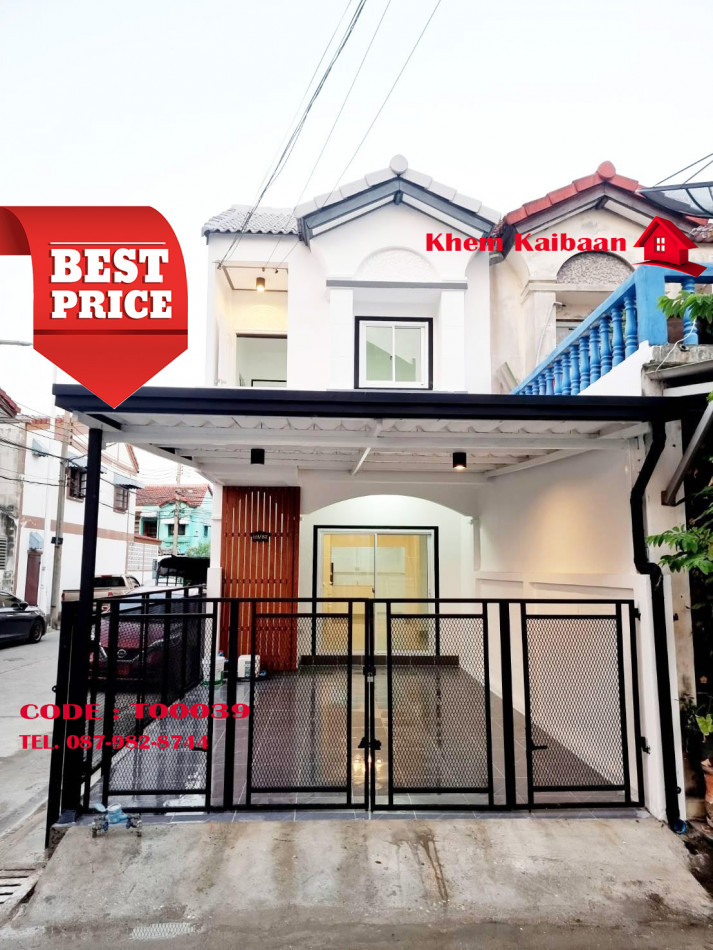 SaleHouse Baan Mekfa Ville, corner house, 90 sq m., 16 sq m, Bang Pu, Samut Prakan, free transfer.