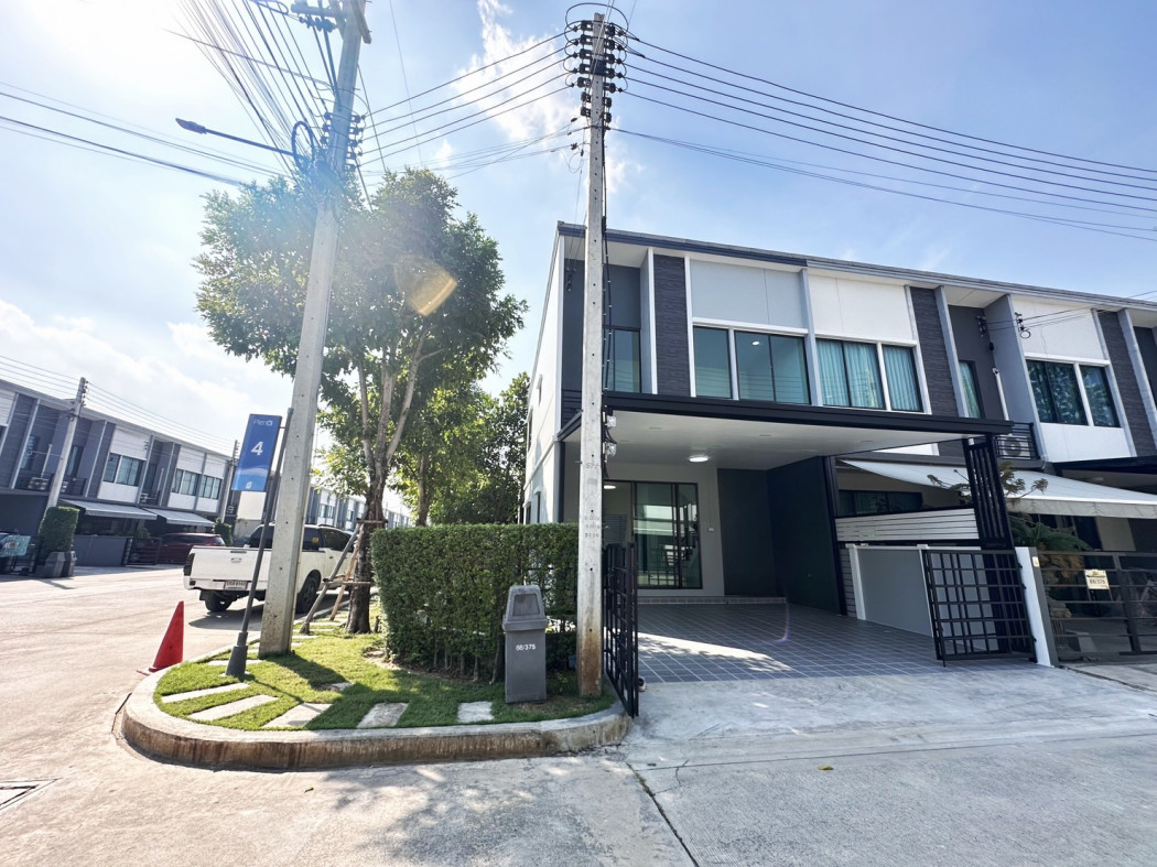 SaleHouse Townhome for sale, corner unit, Pleno Rangsit Khlong 4-Wongwaen, 120 sq m., 24.8 sq m., fully extended, ready to move in.