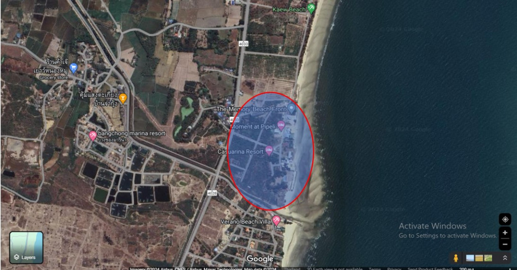 SaleLand Land for sale near the beach, Puk Tian, Tha Yang, Phetchaburi, size30 rai 1 ngan 58 sq m, near Cha-am, Hua Hin.