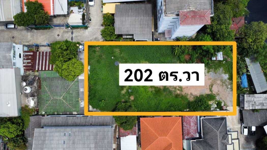 SaleLand Land for sale near Sri Thepha BTS station, land in Soi Thewa 2, Theparak, 202 sq m, only 100 meters from Theparak Road.