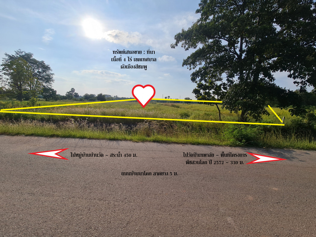 SaleLand Land for sale in Thepalai Subdistrict Municipality, Kong District, Nakhon Ratchasima Province, area 4 rai, near the construction area of the World Horticulture Project, year 2029.