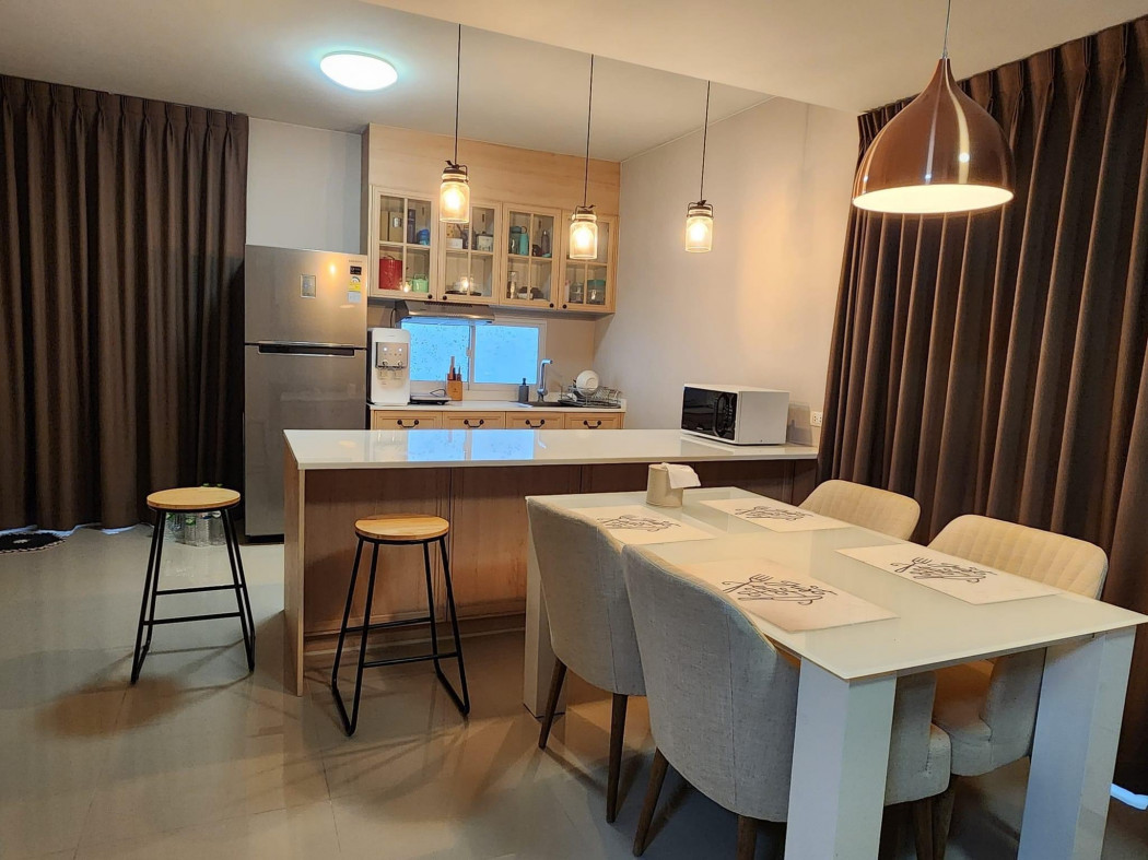 RentHouse House for rent, The Village Bangna-Wongwaen 3, behind the corner, fully furnished