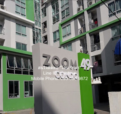 ขาย Zoom คอนโด 49 (ติด ม.กรุงเทพ) ชั้น 5 ห้อง Duplex  71.97 ตร.ม.