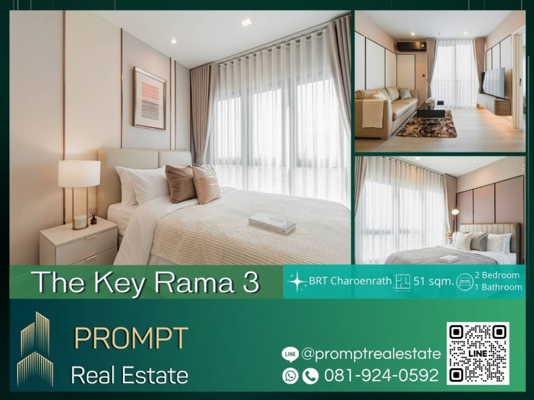 เช่าคอนโดมิเนียม ST12366 - The Key Rama 3 - 51 sqm - BRT Charoenrath- Charoenkrung Pracharak Hospital