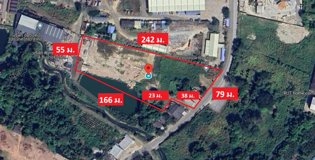 SaleLand Land for sale, 10 rai, Huai Fho intersection, Nong Kham, Sriracha, Chonburi, near Pinthong Industrial Estate.