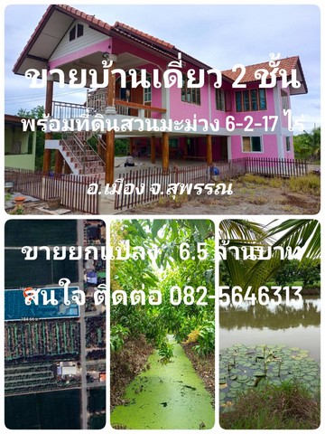 ขายบ้านเดี่ยว 2 ชั้น พร้อมที่ดิน อ.เมือง จ.สุพรรณบุรี  