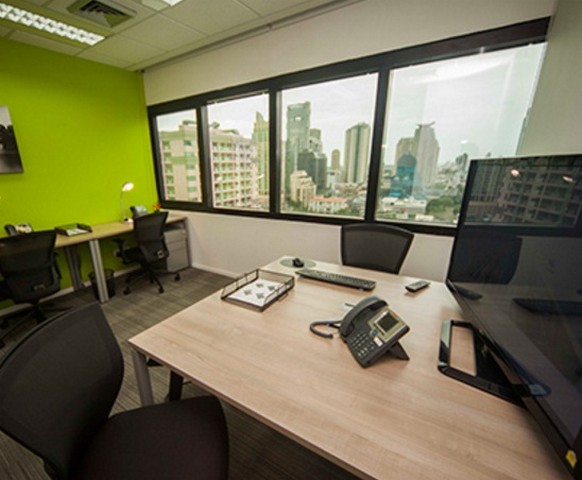 RentOffice ออฟฟิศตกแต่งพร้อมใช้ สีลม  อาคารซิลลิคเฮ้าส์  มีพนักงาน 1 ท่านขึ้