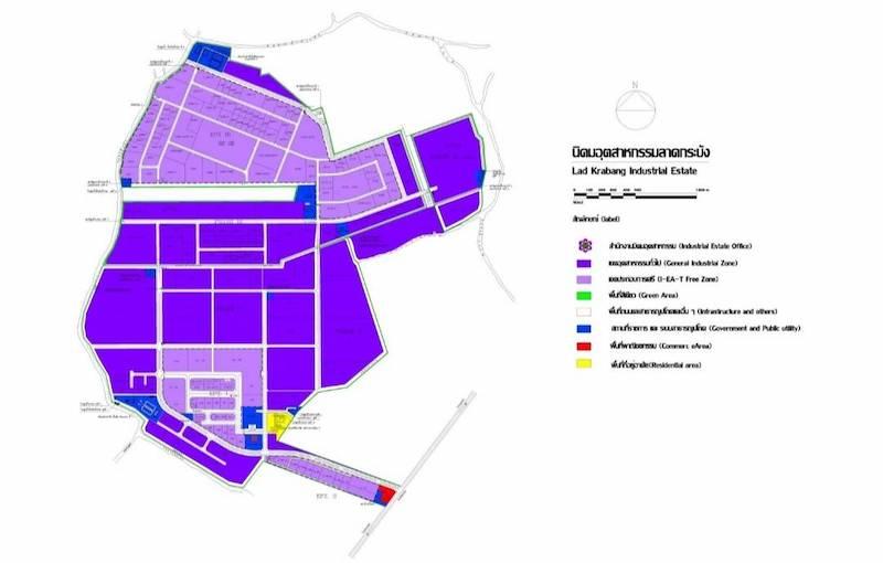 ขายที่ดิน ขายที่ดินผังสีม่วง 5-3-66 ไร่ ในนิคมลาดกระบัง ทำโรงงานได้