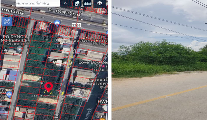 SaleLand Land for sale, 117 sq m, Theparak Road, Bang Phli District, Samut Prakan Province