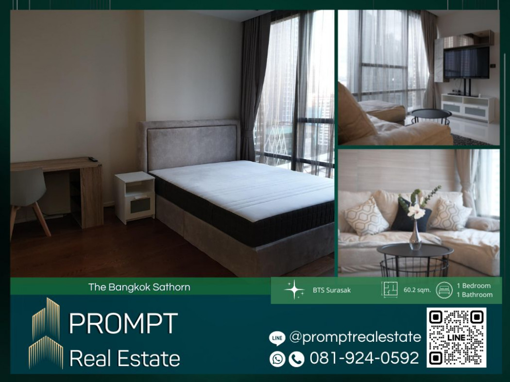 เช่าคอนโดมิเนียม ST12570 - The Bangkok Sathorn - 60.2 sqm  - BTS Surasak - St.LouisCollege - BTS SaphanTaksin