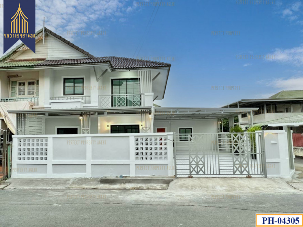 SaleHouse For sale: corner twin house, Pruksa 14 A, Wat Lat Pla Duk, newly decorated throughout