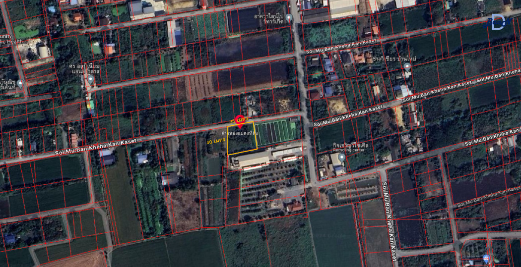 SaleLand Land for sale in Bang Yai, 4 rai 1 ngan 96 sq m, next to a housing development.