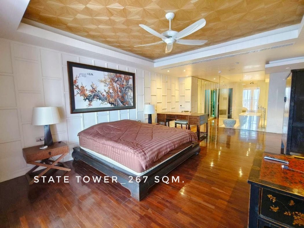 เช่าคอนโดมิเนียม ให้เช่า คอนโด Exclusive Luxury Residence with Chao-Phaya River View State Tower สีลม (สเตท ทาวเวอร์ สีลม) 267 ตรม. with Thai design