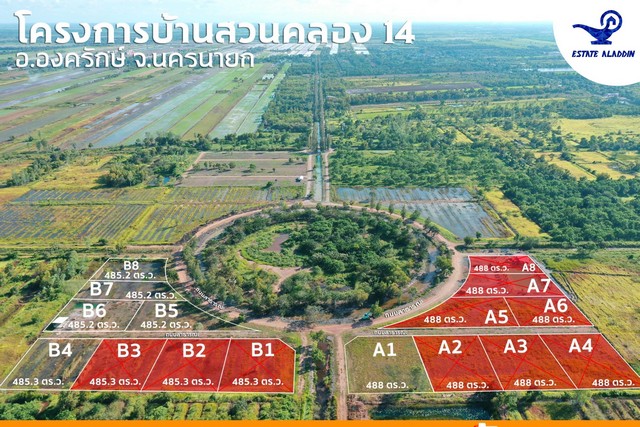 ขายที่ดิน โครงการบ้านสวนคลอง 14 องครักษ์ นครนายก