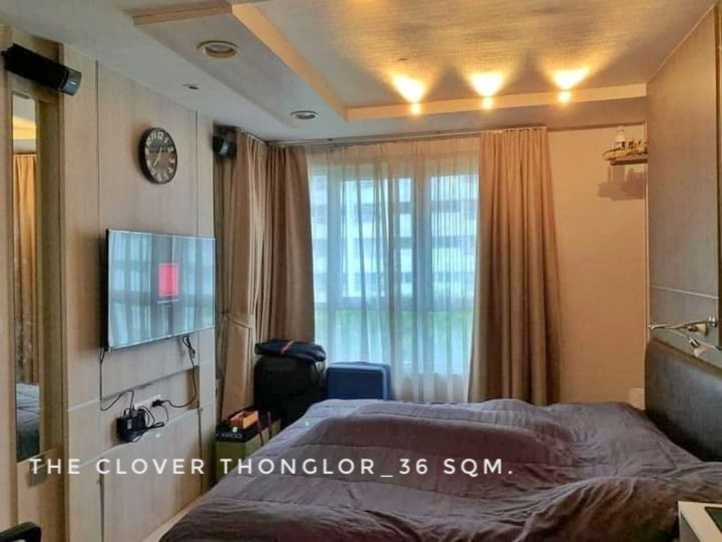 เช่าคอนโดมิเนียม ให้เช่า คอนโด 1 bedroom The Clover ทองหล่อ (เดอะ โคลเวอร์ ทองหล่อ เรสซิเดนซ์) 36 ตรม. easy travel around Sukhumvit Ekkamai Petchaburi Road