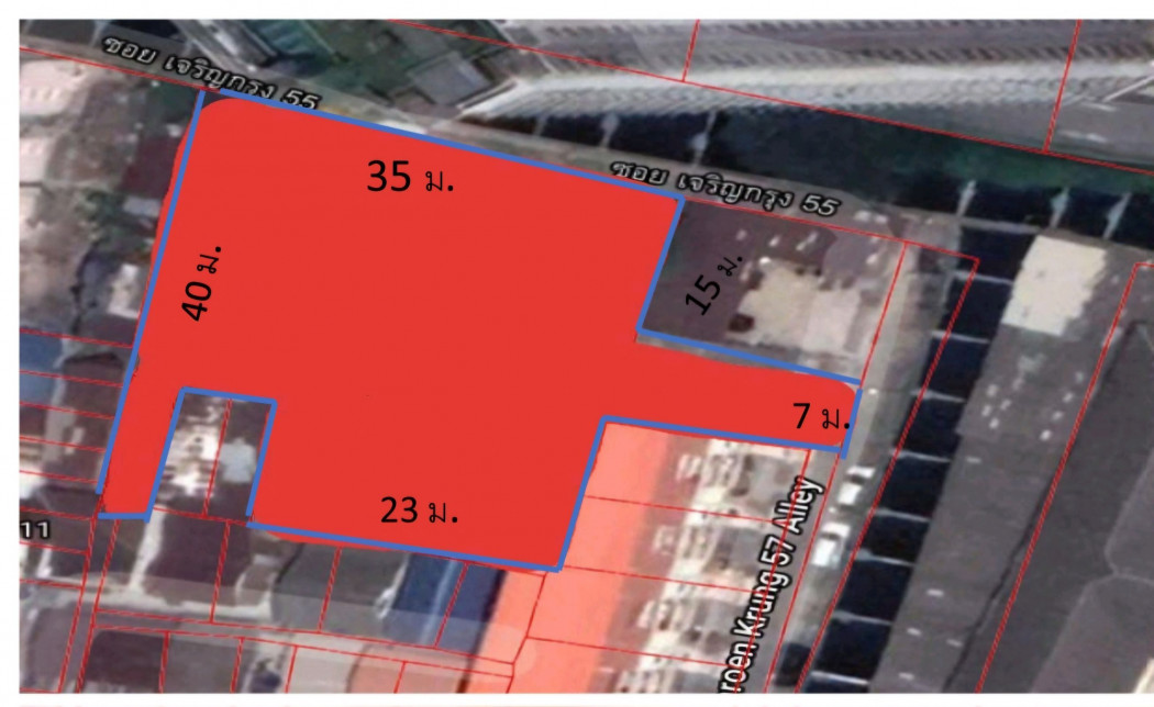 SaleLand Land for sale, good location, Soi Charoen Krung 57, 3 ngan, 31.2 sq m, near Robinson Bang Rak.