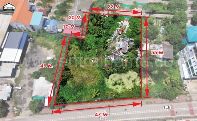 ขายที่ดิน ที่ดิน 597 ตร.ว  ติดถนนเลี่ยงเมืองปากเกร็ด บางตลาด ปากเกร็ด ใกล้ 