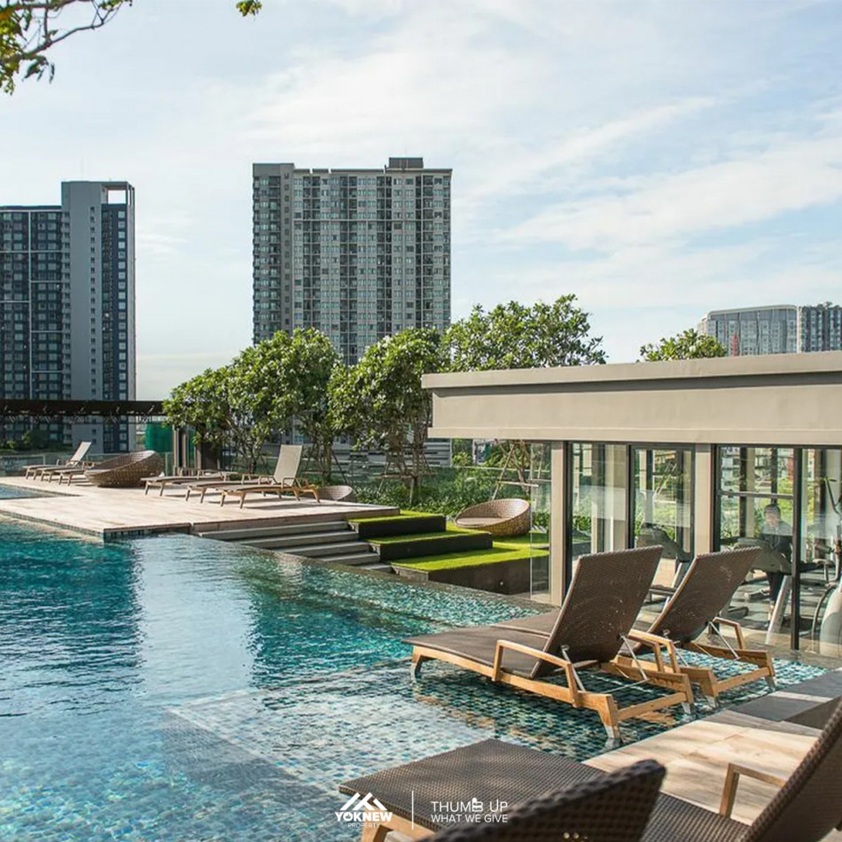 ขายคอนโดมิเนียม ขายคอนโด The Base Park West 1 ห้องนอน 1 ห้องน้ำ ห้องตกแต่งสวยเติมเต็มทุกความต้องการใกล้ BTS อ่อนนุช