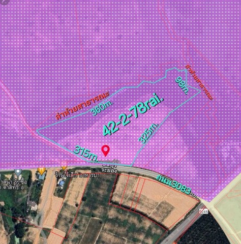 ขายที่ดิน ขายที่ดิน หนองใหญ่ ชลบุรี 42-2-78  ไร่ ผังสีม่วงลาย  ชลบุรี