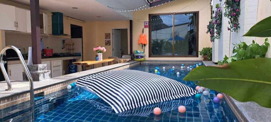 RentHouse H423 Single house for rent with swimming pool, 1.5 km from Jomtien. Can do daily business. Pets allowed.