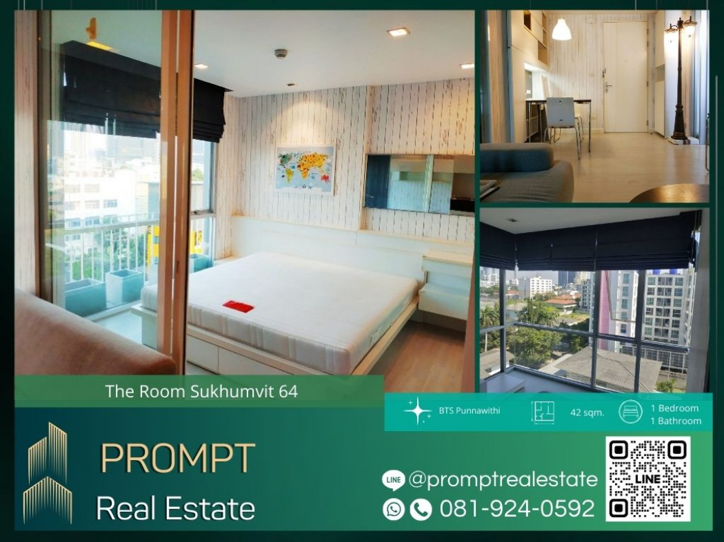 เช่าคอนโดมิเนียม ST12592 - The Room Sukhumvit 64 - 42 sqm - BTS Punnawithi