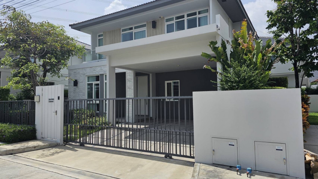 RentHouse For rent, single house, Manthana Bangna-Wongwaen, 185 sq m, 65 sq wa, 4 bedrooms, 4 bathrooms, near Mega Bangna