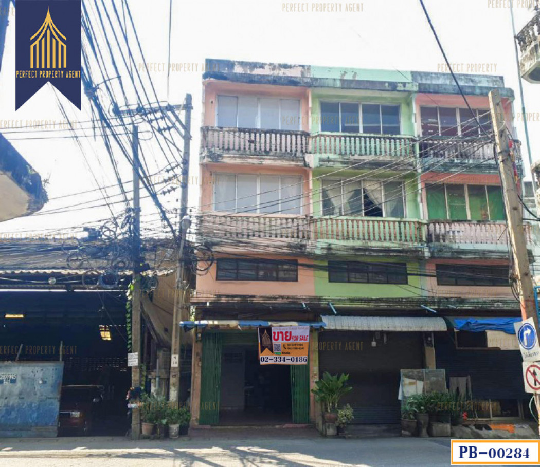 SaleOffice For sale and rent: 4-storey commercial building, Soi Wat Khu Sang, Phra Samut Chedi