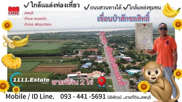 ขายที่ดิน ขายที่ดินลพบุรี 2 ไร่ หน้ากว้าง 30 ม. เหมาะทำธุรกิจ หน้าเขื่อนป่าสักชลสิทธิ์ลพบุรี โทร 0985136286